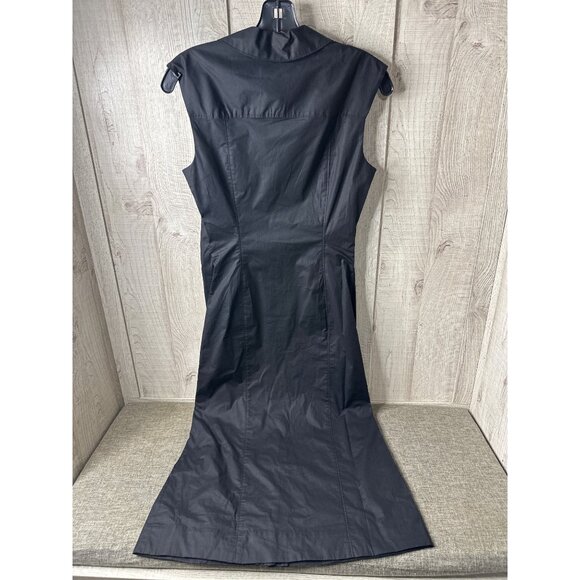 Derek Lam 10 Crosby Black Ruched Button Down Sleeveless Shirt Dress Size 2 - Picture 2 of 9